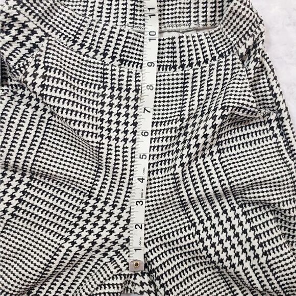 Plaid black and white pull on stretch pants Akira - Picture 6 of 7
